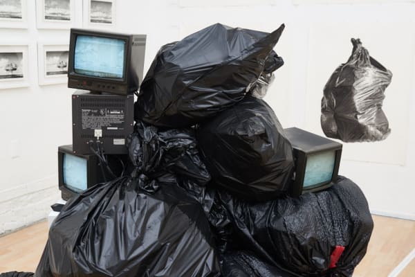 Installation image from Joel Daniel Phillips' "Hazards May Be Present II" at Hashimoto Contemporary SF