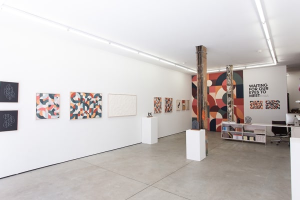 Installation image of Scott Albrecht's exhibition "Waiting For Our Eyes to Meet" at Hashimoto Contemporary NYC