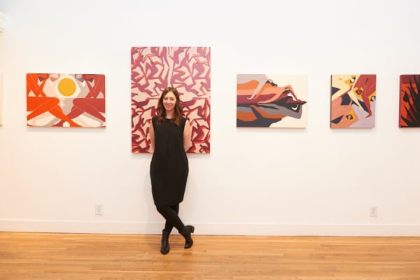 Portrait of Laura Berger's at her exhibition "Sentient" at Hashimoto Contemporary SF