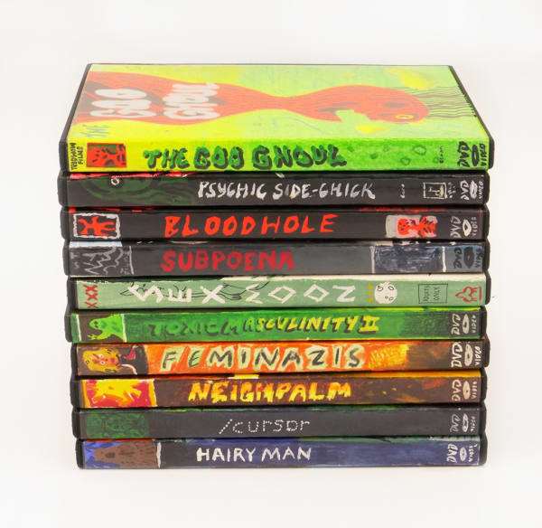 Installation image from Woodrow White's "Babel Video" at Hashimoto Contemporary SF