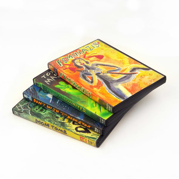 Installation image from Woodrow White's "Babel Video" at Hashimoto Contemporary SF