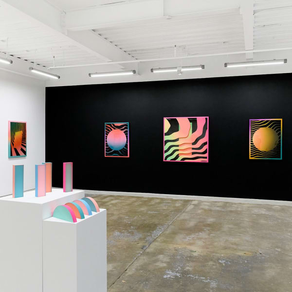 Installation view for Rachel Strum & CHIAOZZA's exhibition "Cosmic Bloom"