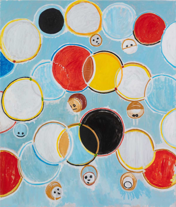 Yang Maoyuan, Blue Background ( 3 levels of rising balloon man ), 2023