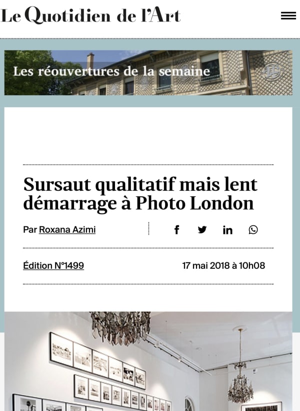 Sursaut qualitatif mais lent démarrage à Photo London