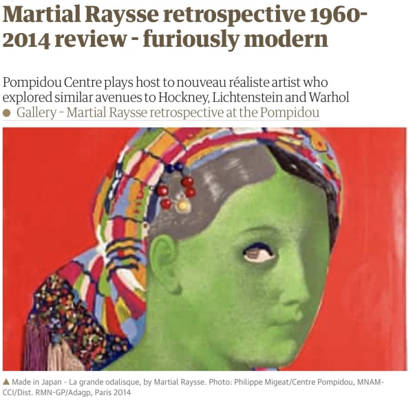 Martial Raysse retrospective 1960-2014 review - furiously modern
