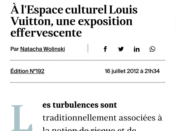À l'Espace culturel Louis Vuitton, une exposition effervescente
