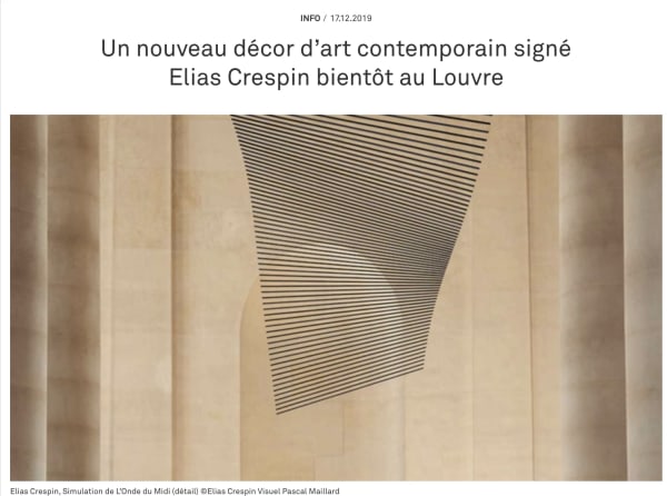 New contemporary art decor signed Elias Crespin soon at the Louvre