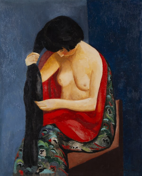 Moïse Kisling, Jeune femme assise se coiffant, 1918