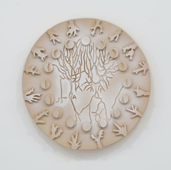Randi Renate on tides, moons, & psychic corals .001L, 2024 Glazed stoneware Diameter: 22 inches (55.88 cm)
