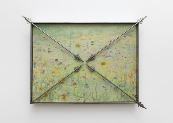 Alina Bliumis (b. 1972) Bliss, 2023 Watercolor and watercolor pencil on wood panel, artist’s steel frame 21 x 24 x 3 inches 53 x 60 x 7 cm