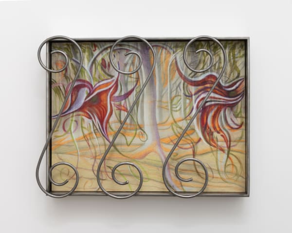 Alina Bliumis (b. 1972) Euphoria, 2023 Watercolor and watercolor pencil on wood panel, artist’s steel frame 15 x 19 x 3 inches 38 x 48 x 7 cm