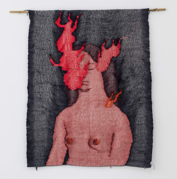 Jia Sung Fire that wanders about, 2025 Wool and cotton tapestry 48 x 30 inches 121 x 76 cm