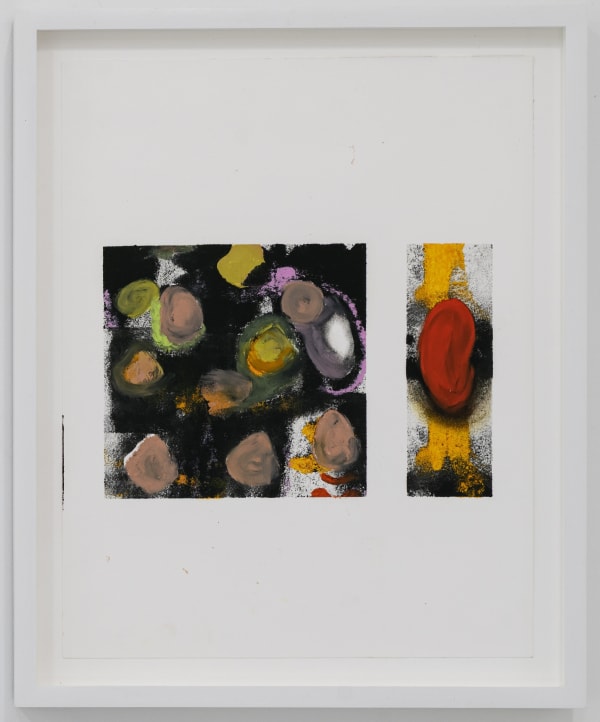 Alex Batkin grief spell 5, 2025 Activated charcoal, castor oil, acrylic ink, oil pastel on cotton paper 14 x 11 inches 35 x 27 cm 15 1/2 x 12 1/2 inches (framed) 39 x 31 cm (framed)