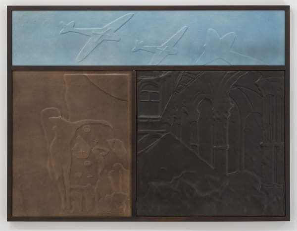 Colin Knight Brandwunde, 2025 Leather, dye, and maple 46 x 35 inches 116 x 88 cm