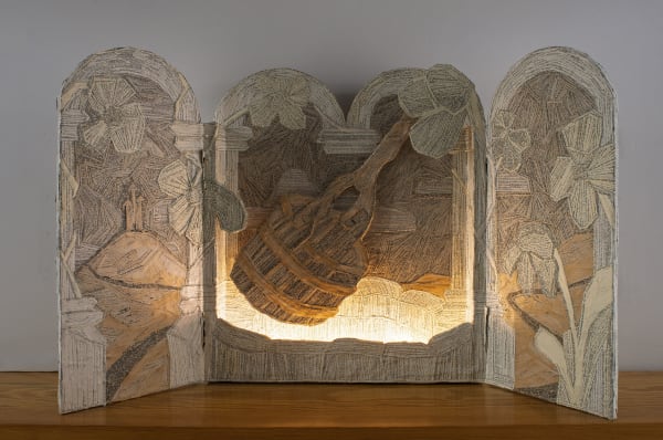 Jeremy Jacob I’m Wishing (For The One I Love), 2025 Books and wood 42 x 24 x 4 1/2 inches 106 x 60 x 11 cm