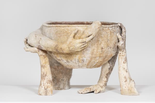 Clementine Keith-Roach No one, 2024 Terracotta vessel, plaster, wood, steel, epoxy putty and acrylic paint 18 7/8 x 23 5/8 x 29 1/2 inches 47.9 x 60 x 74.9 cm