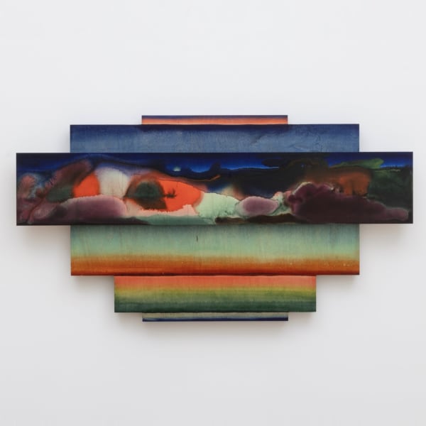 Michael Childress, "Bright Night", 2025 Acrylic and wax on wood 12 x 42 inches (30 x 106 cm)