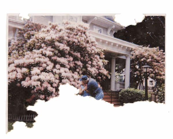 Andina Marie Osorio, “Untitled (Un Besito y Árbol Rodondendro)”, 2024, Newsprint, 8 x 10 inches (20 x 25 cm), 11.50 x 14 x 1.50 inches - framed (29 x 35 x 3 cm - framed)