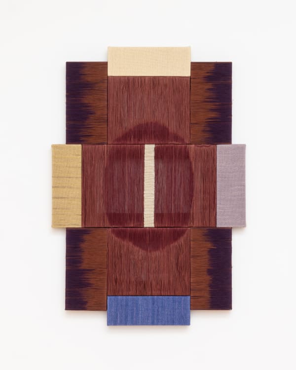 Carolina Jiménez Inheritance, Huipil, 2025 Silk, Cotton; Linen; Pomegranate, Cochineal, and Indigo natural dyes 30 1/2 x 21 x 1 1/4 inches 77 x 53 x 3 cm