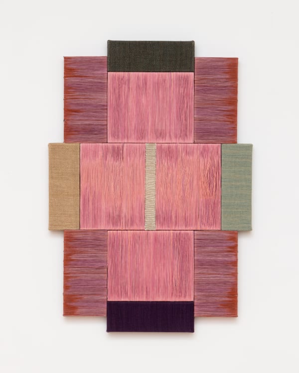Carolina Jiménez Pitayas at the Tuy Apartment, Huipil, 2025 Silk, Cotton; Linen; Pomegranate, Indigo, Fustic, Cochineal and Black Walnut natural dyes 30 1/2 x 21 x 1 1/4 inches 77 x 53 x 3 cm