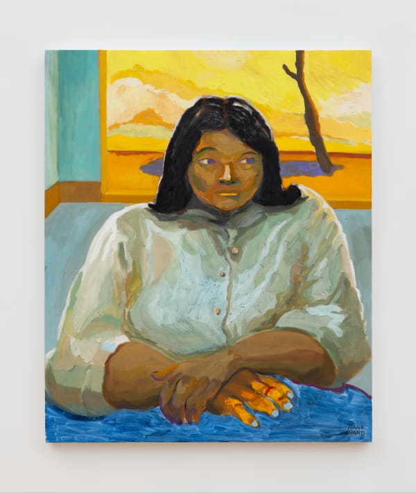 Hana Ward (b. 1989) I observe you, shaping "I", shaping "you", 2025 Oil on linen 36 x 30 x 3 inches 91 x 76 x 7 cm