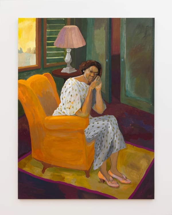 Hana Ward (b. 1989) A private door, 2025 Oil and charcoal on linen 72 x 54 x 3 inches 182 x 137 x 7 cm