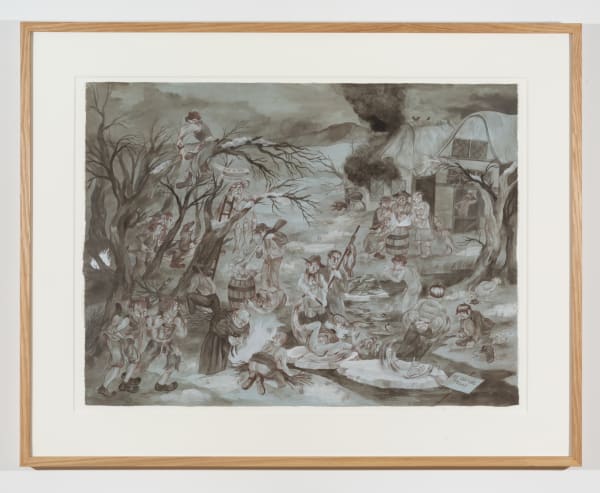 Emily Harter (b. 1997) Winter, 2025 Gouache and pencil on prepared paper 23 1/2 x 32 inches 59 x 81 cm 32 1/2 x 41 inches (framed) 82 x 104 cm (framed)