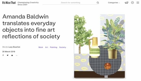 Amanda Baldwin translates everyday objects into fine art reflections of society