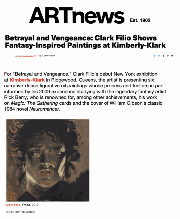 Betray al and Vengeance: Clark Filio Shows Fantasy - Inspired Paintings at Kimberly - Klark