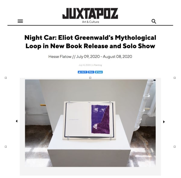 Night Car: Eliot Greenwald's Mythological Loop in New Book Release and Solo Show