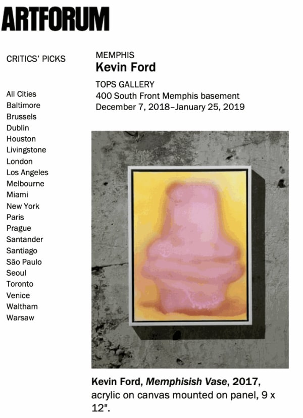 Critics’ Picks: Kevin Ford, Version Version at Tops Gallery