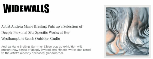 Artist Andrea Marie Breiling Puts up a Selection of Deeply Personal Site Specific Works at Her Westhampton Beach Outdoor