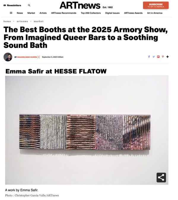 Emma Safir in 'The Best Booths at the 2025 Armory Show, From Imagined Queer Bars to a Soothing Sound Bath'
