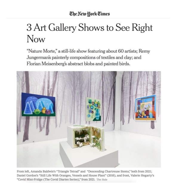 Amanda Baldwin featured in group exhibition "Nature Morte" at The Hole NYC