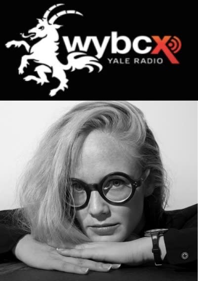 WYBC Yale Radio logo above black-and-white headshot of Virginia Lee Montgomery