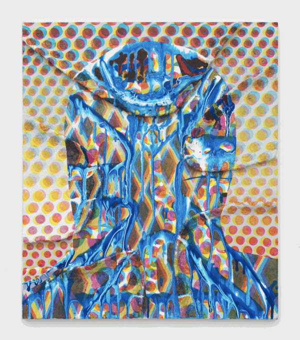 Bill Komoski. 12/7/16, 2016. Acrylic paint and Celluclay on canvas. 28 x 24 in.