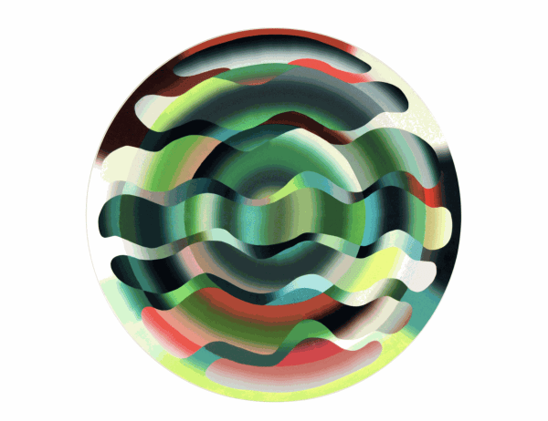 Charlotte Hallberg. You Are Green, 2017. Oil on panel. 48" Diameter.