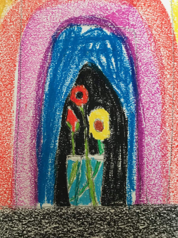 Chloe Snook, aged 7. Inspired by David Hockney.