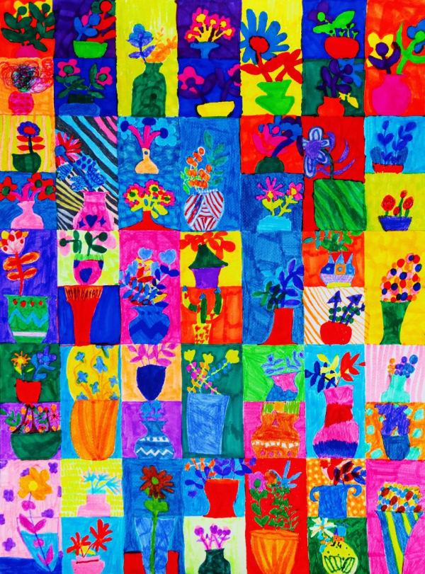 Isabel, aged 7. Inspired by David Hockney.