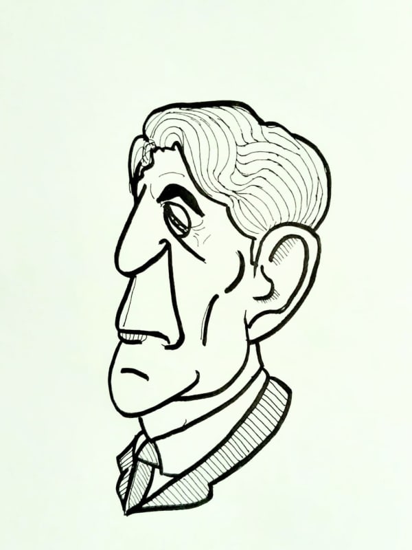 Richie Kabamba, aged 13. Inspired by Al Hirschfeld's George Gershwin.