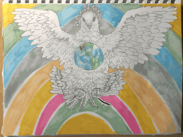 Jiawen Hicks, 11 years old, inspired by Pablo Picasso/Colombe