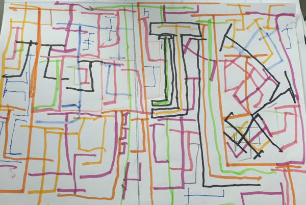 Joe Hall, aged 9. Inspired by Maya Hayuk.