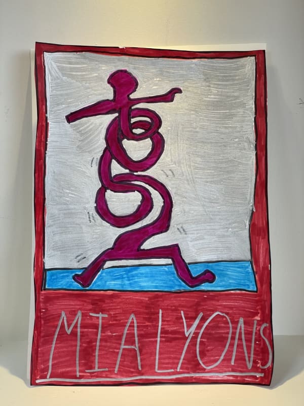 Mia Lyons, aged 9. Inspired by Keith Haring.