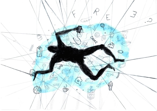 Gabija Bartkute, aged 16. Inspired by Anthony Gormley's 'Free'.