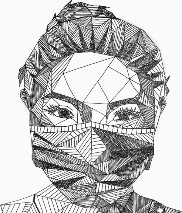 Jazmin Tiya Parmar, aged 17. Inspired by Banksy and Blek le Rat.