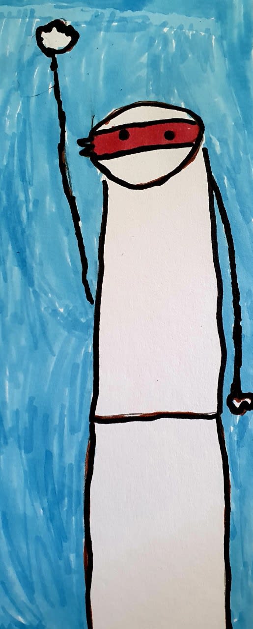 Angus Gordon, age 6 Inspired by Stik 'Standing Figures' 2015