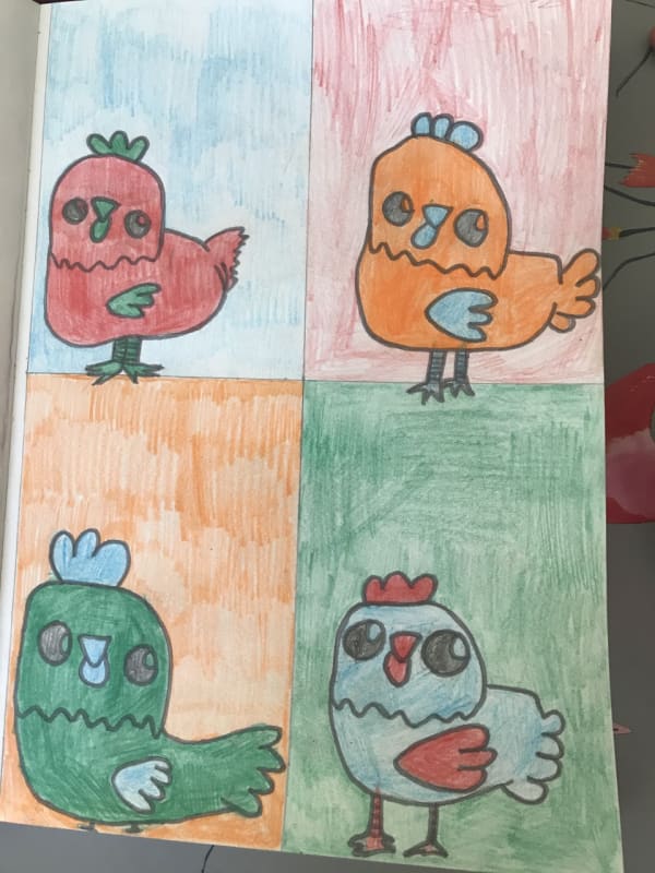 Rory Harmer, age 7. Inspired by Andy Warhol