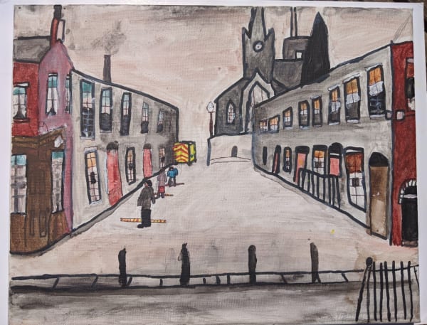 Jude, age 10 'Covid Van' Inspired by L.S Lowry