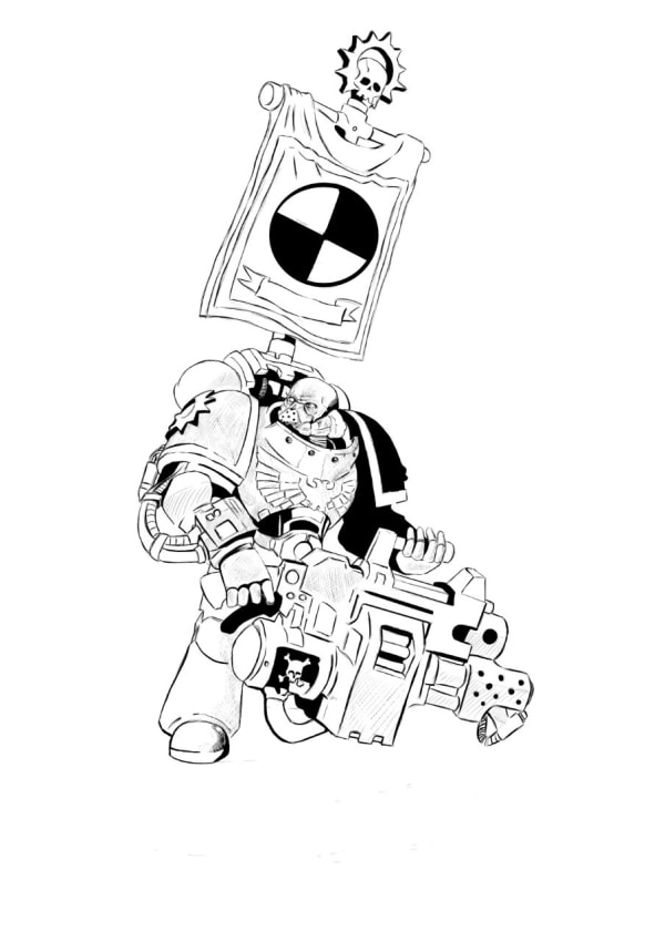 Space Marine Maverick Davies, age 17 This was inspired by Warhammer 40K