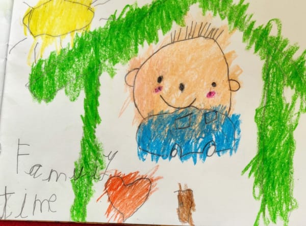 Dhanush B Arun, age 4.5 Inspired by Nikki Hare's colourful art, but creating his own keeping lockdown theme.